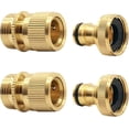 thumbnail image 1 of 4 Pcs 3/4 inch Brass Garden Hose Quick Tap Connector Fittings Threaded Faucet Adapter Male and Female Brass Threaded Tap Connector Garden Hose Connect, 1 of 5