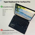 thumbnail image 2 of Detachable Type Cover for Microsoft Surface Pro Copilot+ (11th Edition)/Pro 11/10/9/8/X,13",Keyboard with Touchpad & Pen Holder，Black, 2 of 7