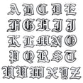 thumbnail image 1 of Uxcell 26 Piezas de Parches de Letras en Inglés Antiguo para Planchar y Coser de la A a la Z, 2"Lx2"W, Blanco, 1 of 6