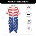 thumbnail image 6 of Xoenoiee American Flag Print Beach Cover Up for Women Short Sleeve Kimono Cardigans Summer Bathing Suit Lightweight Swimsuit Coverup for Poolside Seaside Party, 6 of 7