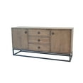thumbnail image 3 of Wery Sideboard Cabinet Console, 2 Doors, Iron 65 Inch Natural Brown, 3 of 5