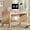 Beige, variant on WAMPAT 47.2"W Mid-Century Modern Curved Desk with 2 Drawers & Charging Station, Wood Writing Computer Desk for Home Office, Bedroom & Study Room