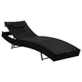 thumbnail image 1 of vidaXL Sun Lounger with Pillow Poly Rattan Black, 1 of 4