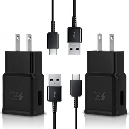 OEM [2Pack] Fast Charger Compatible with HMD Vibe/Skyline/Fusion/XR21/Barbie 15W Adaptive Certified USB Type-C 5Gbps Data 4FT Charging Cable (BLACK)