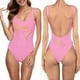 thumbnail image 1 of MKLEKYY Trajes De Baños Women Fashion Letter Print Piece Swimsuit Sexy Bikini Swimwear Bathing Sleeveless Backless Swimsuit 824, 1 of 4