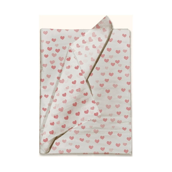 Fading Hearts Decorative Printed Tissue Paper 24 Sheets of 20"x30"