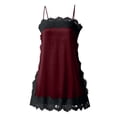 thumbnail image 5 of EYNMVR Women Lace Trim Satin Camisole Top Silky Spaghetti Strap V Neck Cami Top Flowy Asymmetrical Going Out Tank Tops, 5 of 5