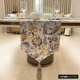 thumbnail image 2 of The HomeCentric Decorative Grey Table Runner 8 Seater Table Runner (16 x 108 inch) Floral, Peacock &Tassles Table Runner, Satin fabric Table Linen, Floral Contemporary - Merlin, 2 of 10