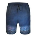 thumbnail image 3 of Balery Retro Blue Glitter Traje de Baño Estilo Hawaiano para Hombre, Shorts de Secado Rápido con Bolsillos-Small, 3 of 6