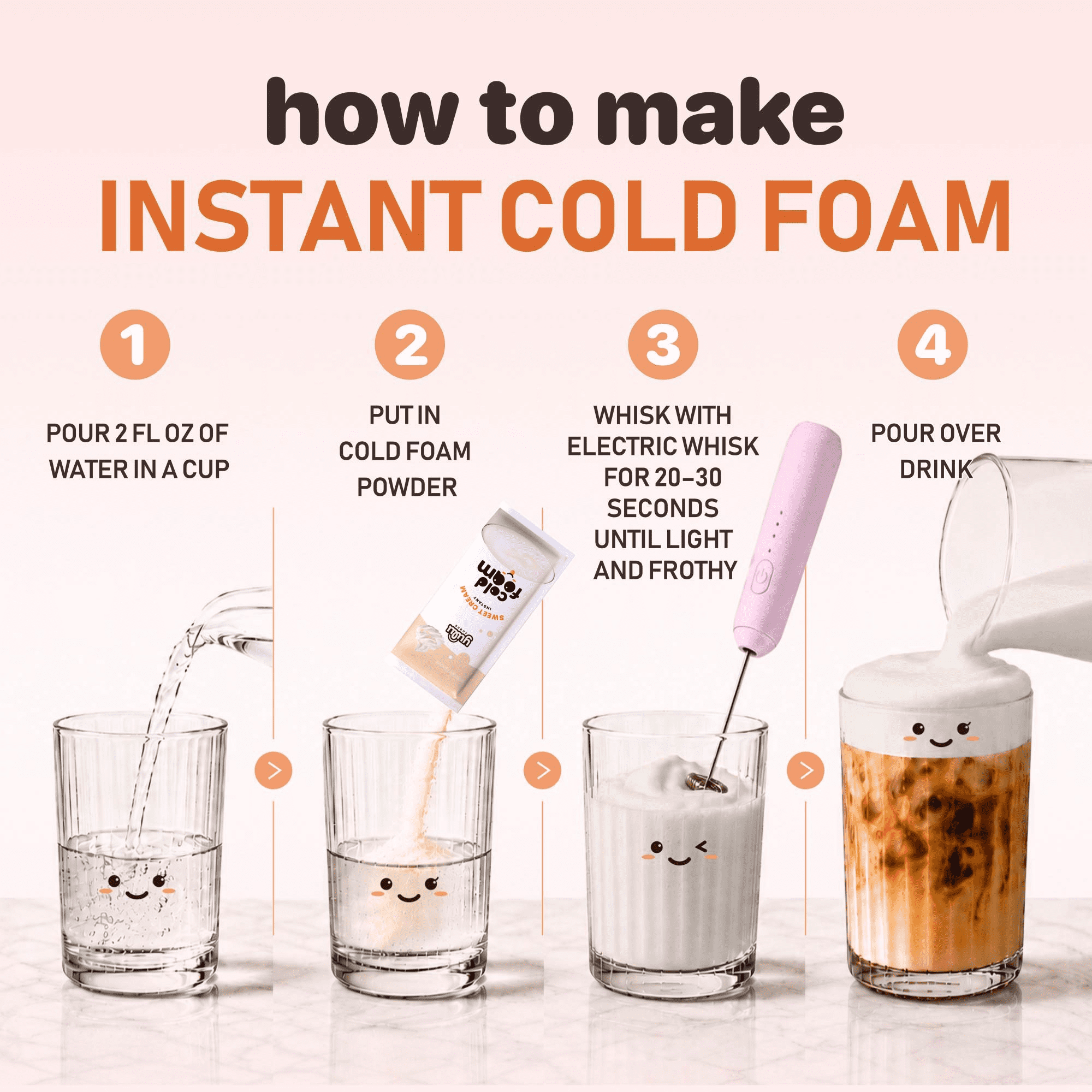 Yulu - Instant Cold Foam Sticks 14ct - Sweet Cream NET WT 9.87 oz (280g)