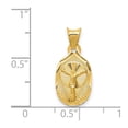thumbnail image 2 of 14k Yellow Gold Polished and satin Polished and Sparkle Cut Corpus Oval Pendant Necklace Measures 20.5x9.5mm Wide - Pend, 2 of 2