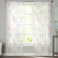 thumbnail image 3 of Pink And Flowers Roses Window Treatment Tulle Modern Sheer Curtains for Kitchen Living Room Bedroom Curtains r, 3 of 7