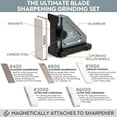 thumbnail image 3 of PATENTED ORIGINAL ADJUSTABLE ROLLING KNIFE SHARPENER KIT: Adjustable Height, 30 Angle Options, 5 Removeable Whetstone Plates, Leather Strop with Travel Case - Kitchen Knife Sharpener, 3 of 4