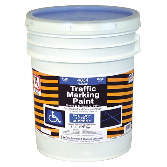 Rae Latex Acrylic-Base Traffic Zone Marking Paint, Handicap Blue, 18.9L 4834