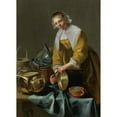 thumbnail image 3 of Willem van Odekercken 14x18 Black Modern Framed Museum Art Print Titled - A&nbsp;Kitchen Maid Standing by a Table with Copper Pots, Pewter Plates and Other Objects (1638), 3 of 5