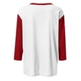 thumbnail image 6 of Summer Women Shirt Women's Fashion Casual Round Neck 3/4 Sleeve Color Block Button T-shirt Top, 6 of 6