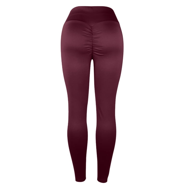 Flare Yoga Pants For Women In Bordeaux Print (Lycra Fabric
