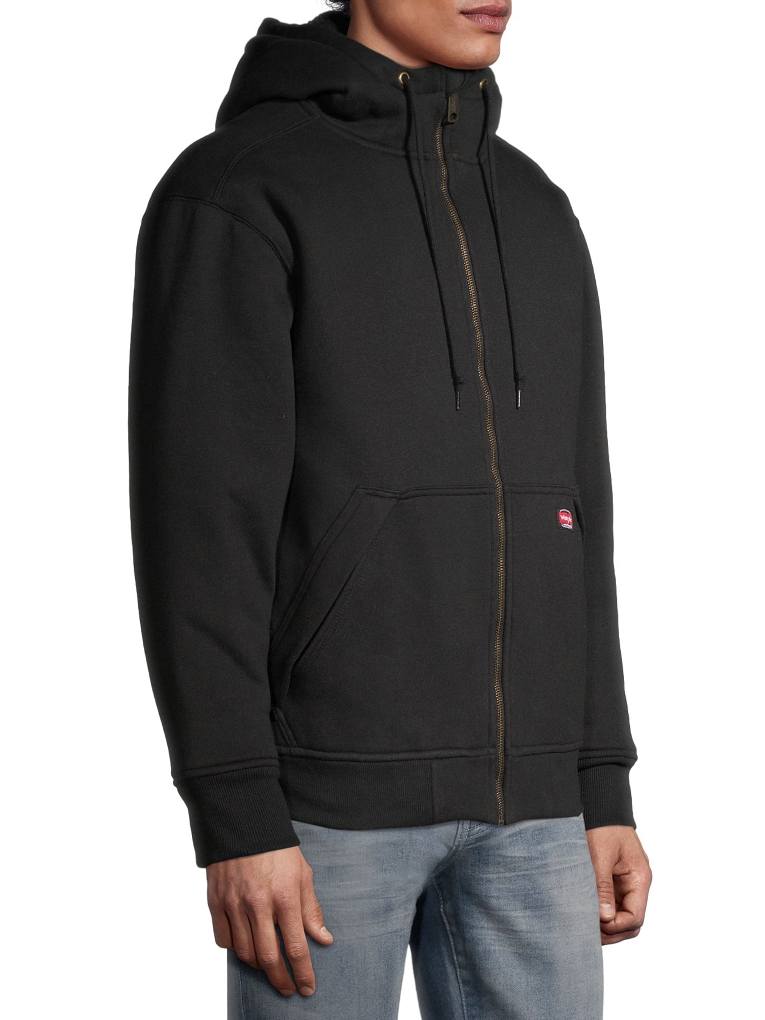 Wrangler Workwear Men's Guardian Heavy Weight Faux Sherpa and Quilt Lined  Hoodie 
