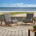 thumbnail image 3 of GDF Studio Youssef Outdoor Acacia Wood Club Chairs with Cushions, Set of 2, Teak and Dark Gray, 3 of 9