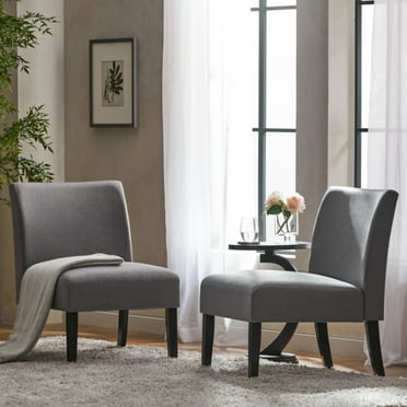 Noble House Kacey Fabric Slipper Chair, Gray