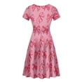 thumbnail image 3 of FKELYI Love Bow Short Sleeve Dress Size M Elastic Pink Heart Summer Beach Dress Breathable Valentine's Day Sleeveless Midi Dress for Dating, 3 of 5