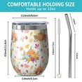 thumbnail image 5 of 12oz Stemless Wine Tumblers Fall Pumpkins Leaves Pattern Vacuum Insulated Stainless Steel Travel Tumbler Cups Mug with Lid and Straw for Champaign,Cocktail,Beer with Cleaning Brush, 5 of 5