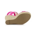 thumbnail image 5 of BLISSFUL STEP Women's Strappy Espadrille Wedges Platform Sandals Hot Pink 10, 5 of 7