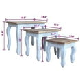 thumbnail image 5 of 3pc Nesting End Table Set, Light Blue Turned Legs Brown Reclaimed Wood, 5 of 5