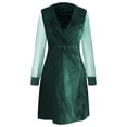 thumbnail image 1 of QHFBli Robe Moulante Mini pour Femmes à Col en V Profond, Manches en Maille Transparente, Paillettes – Robe de Soirée à Rayures Scintillantes et Ourlet Évasé Étoilé, 1 of 6
