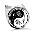 thumbnail image 1 of El budismo Yin Yang Negro Flor Blanca Anillo de compromiso de boda de amor ajustable Unbranded M, 1 of 3