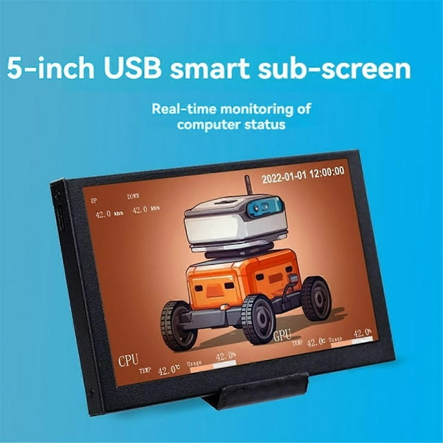 5-Inch USB-C Sub-Screen Chassis IPS Computer Graphics Chassis White