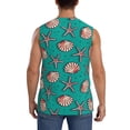 thumbnail image 4 of Uemuo Starfish and Shell Pattern Men's Sleeveless T-Shirt,Muscle Athletic Tank Top, Moisture-wicking Quick-dry Breathable Classic Tee Top for Gym Run Outdoor Sports-Small, 4 of 8