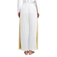 thumbnail image 6 of iiniim Women's Liturgical Praise Dance Outfit Color Block Lyrical Dance Maxi Dress with Wide Leg Pants White XL, 6 of 7