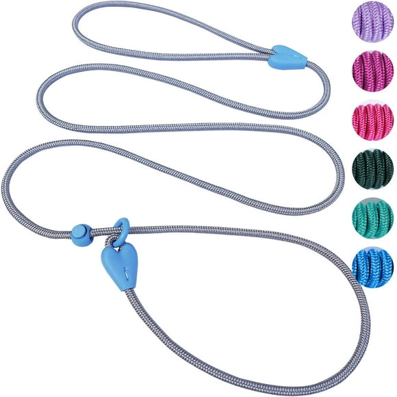 shiyou-Slip Lead Dog Leash Slip Lead 6 FT Dog Training Leash 6 Color Slip Leads for Dogs Dog Leashes for Medium Dogs No Pull Dog Leash Grey, Small