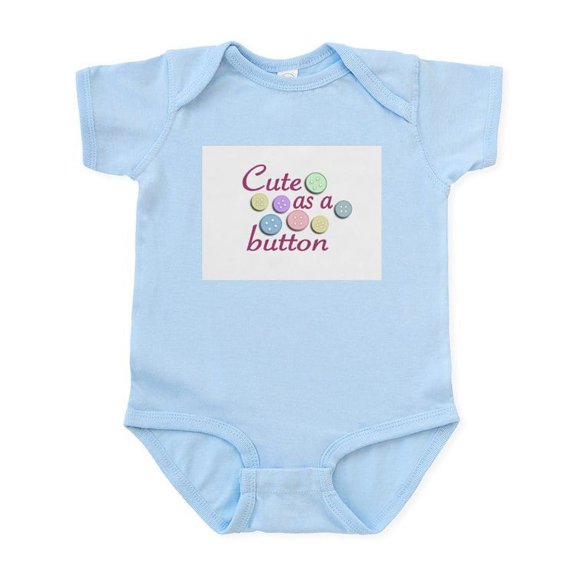 CafePress - Cute As A Button (Pastel) Infant Bodysuit - Baby Light Bodysuit, Size Newborn - 24 Months