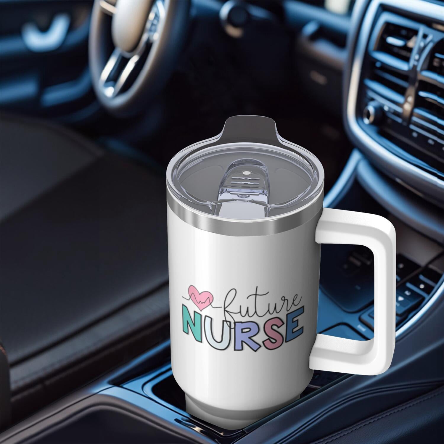 40oz Nurse Tumbler with Straw and Handle, BPA Free Stainless Steel, Dishwasher Safe for Easy Cleaning, A Hassle-Free and Fantastic Nurse Gift Idea