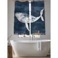 thumbnail image 5 of Whale Silhouette Sheer Curtains 72 Inch Long 2 Panels, Ocean Vintage Watercolor Wood Grain Light Filtering Rod Pocket Curtains, Sheer Voile Drapes for Living Room Bedroom, 52"x72", 5 of 8