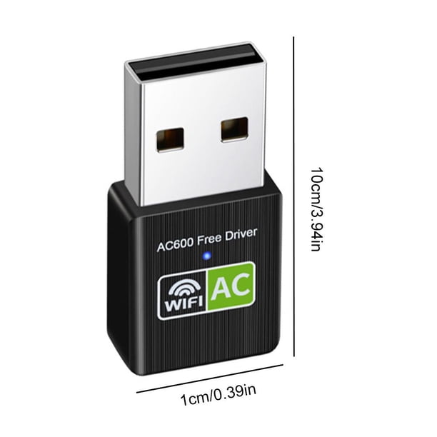 Adaptador WiFi de doble banda Receptor WiFi de tarjeta de red USB de 600 Mbps para computadora portátil de escritorio Ndcxsfigh Para estrenar