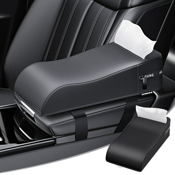 Puntoco Automotive Armrest Cushion Armrest Right Elbow Support Universal Raised Leather Pad Central Armrest Box Function Tissue Box Automotive Supplies