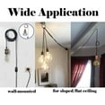 thumbnail image 4 of Kiven Vintage Dimmable Pendant Light Plug in, Industrial Hanging Light Fixture with 15FT Twisted Cord, E26 Socket Pendant Light for Bedroom Hallway Kitchen,Black(3 Pack) Bulb NOT Included, 4 of 7