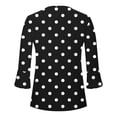 thumbnail image 4 of Womens Blouses and Tops Casual Womens Casual Trumpet 3/4 Sleeve Printing Buttoned Basic Ruched Corset Tunic Tops Pleated T-Shirts Blouses Womens Tunic Tops 3/4 Sleeve Sexy Womens Tops, 4 of 4