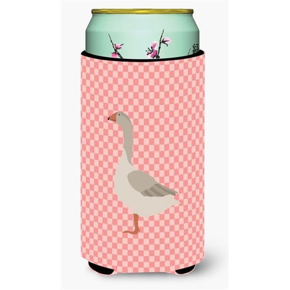 Steinbacher Goose Pink Check Tall Boy Beverage Insulator Hugger