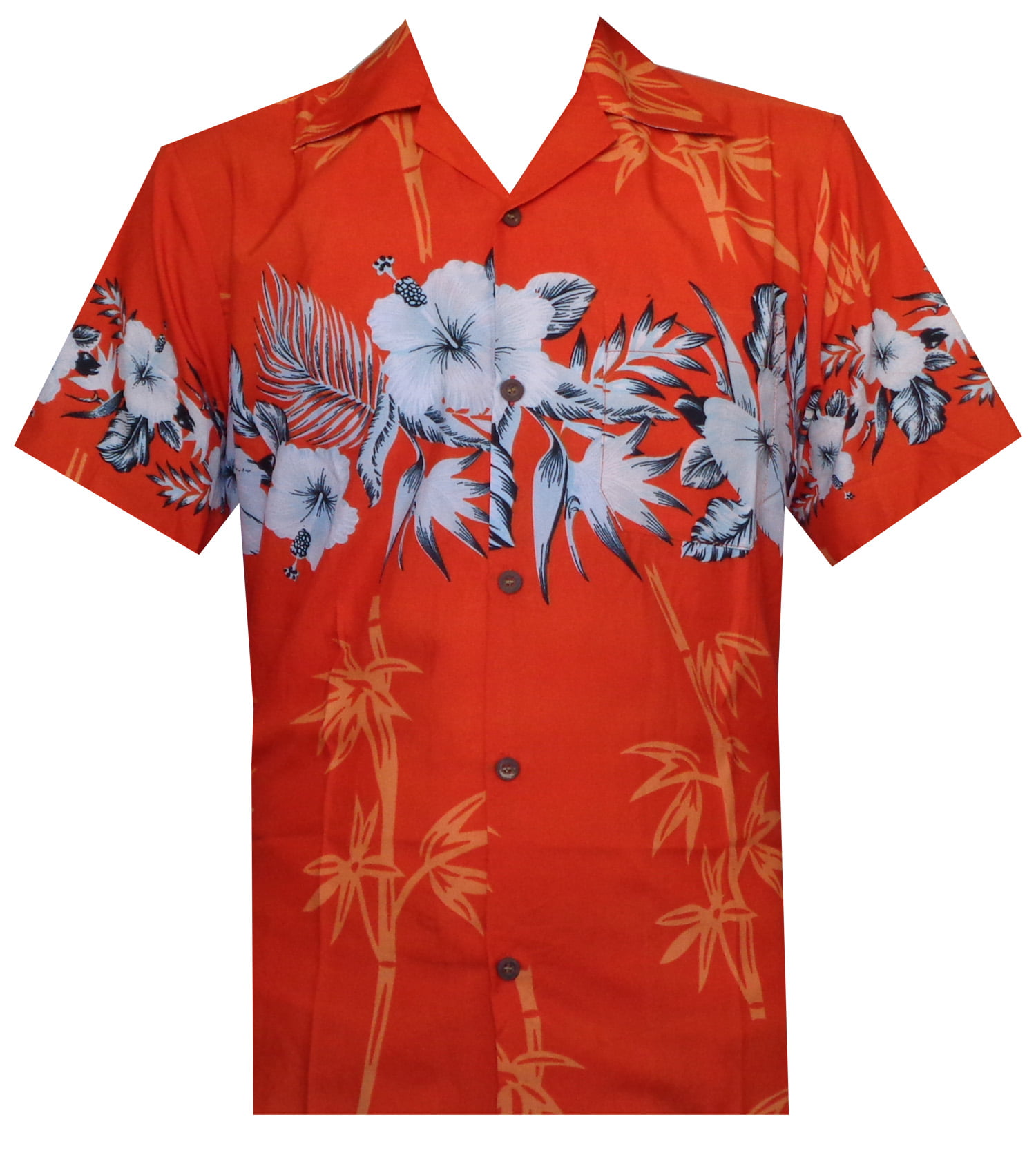 Holiday - Hawaiian Shirt 35 Mens Bamboo Tree Print Beach Aloha Party ...