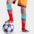 thumbnail image 4 of 1 par de protectores de piernas deportivos PP/EVA espesar L/R espinilleras de entrenamiento de fútbol para adultos (azul), 4 of 8