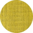 thumbnail image 1 of Ahgly Company Machine Washable Indoor Round Oriental Yellow Industrial Area Rugs, 4' Round, 1 of 4