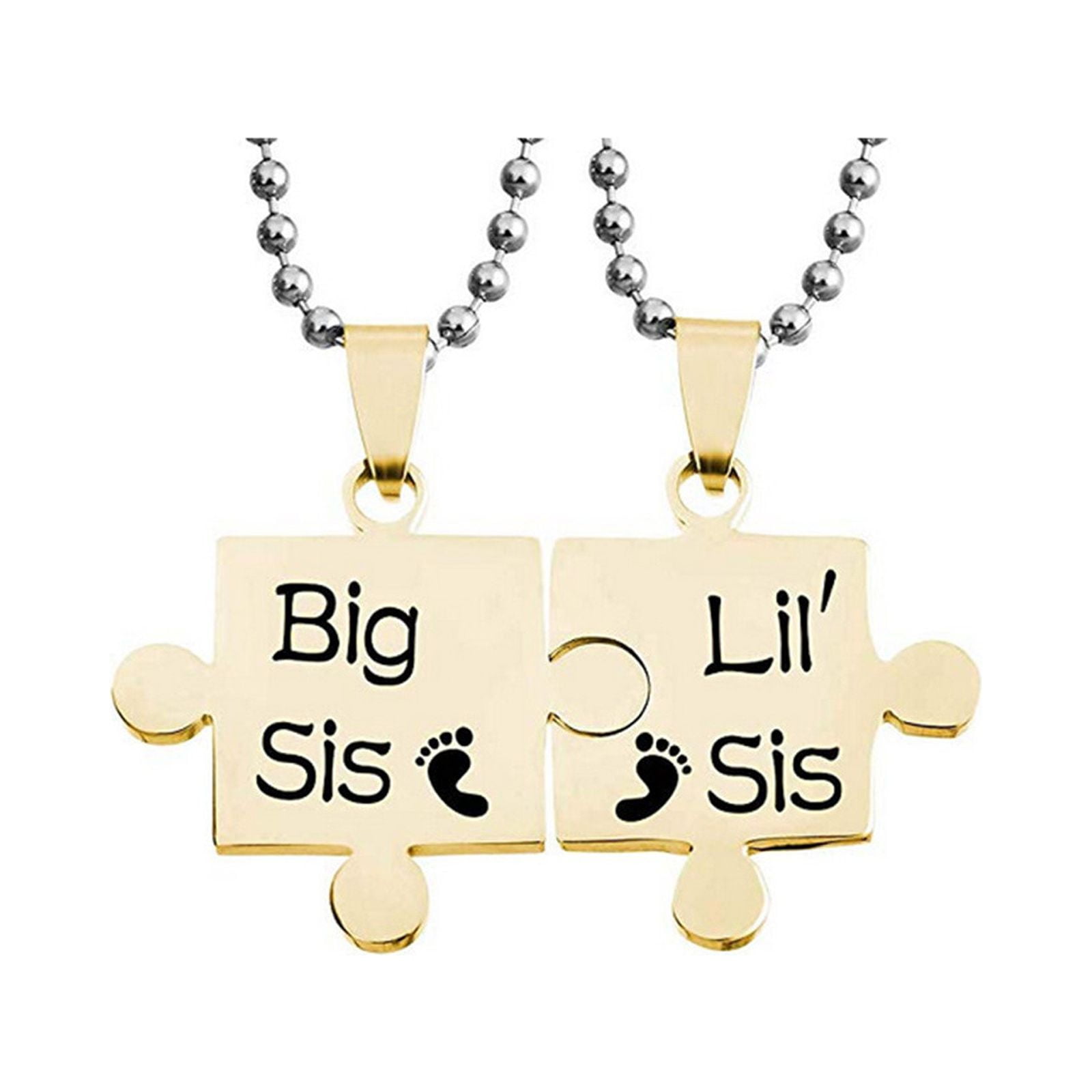 Gyouwnll Creative Lil Sis Big Sis Puzzles Complementary Sister Pendant