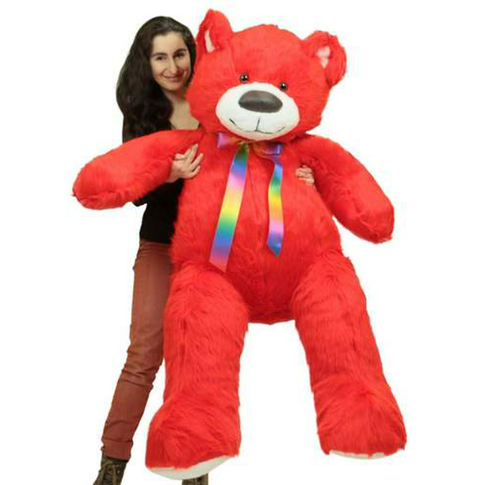 Giant 5 Foot Red Teddy Bear, Big Plush Soft Life Size Stuffed ...