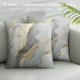 thumbnail image 3 of GOSMITH  White Marble Throw Pillow Cover Fashion Marbling Granite Stone Soft Solid Square Cushion Case Decorative Pillow Cases for Sofa Bedroom Car Gold Black Gray, 3 of 5