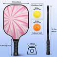 thumbnail image 4 of Pickleball Paddles Set Of 2, Fiberglass Surface, Sweet Candy Print, 4 Balls & Bag, 4 of 5