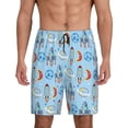 thumbnail image 1 of Vsdgher Short de Pyjama pour Hommes avec Imprimé Fusée de Dessin Animé, Bas de Pyjama Léger avec Poches - Grand, 1 of 6